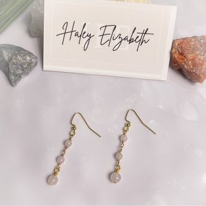 36. Rose Quartz Dangle Earrings